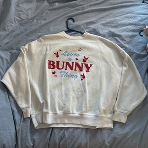 Oversized Playboy Pacsun Valentines White Crewmeck Sweatshirt size M